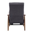thumbnail image 2 of Recliner Chair, Modern Linen Upholstered Accent Chair with Adjustable High Back and Footrest, Comfy Armchair Lounge Chair with Wood Armrest for Living Room, Bedroom, Dorm, Office, Dark Gray, 2 of 7