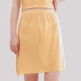 thumbnail image 2 of Ediodpoh Womens Skirts Summer Thin Breathable Inner Mid Length Ice Silk Thin Traceless Skirt for Knee Length Skirts for Women Yellow_001 XL, 2 of 8