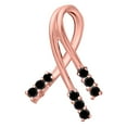 thumbnail image 2 of Aone Jewelry 0.35 Carat Natural Black Diamond Wavy Loop Knot Pendant Necklace For Woman Crafted In 10k Rose White and Yellow Gold With 18 Gold Plated Over 925 Sterling Silver Box Chain, 2 of 5