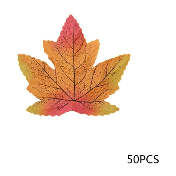 Realistic Simulated Maple Leaf Decoration Set, 50 Pieces, Fall Seasonal Decor For Classroom, Parties And Home Displays, Durable And Easy To Clean, Versatile Autumn Leaf Accents
