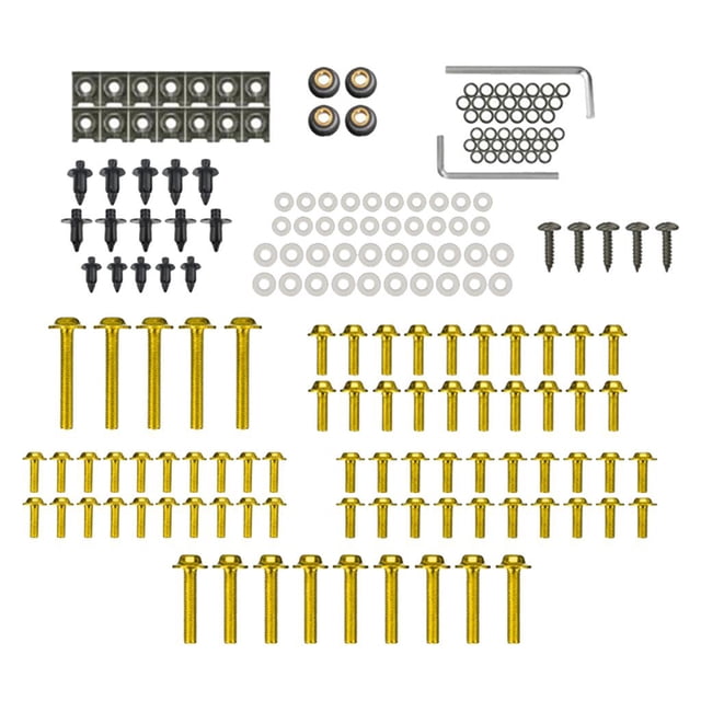 De Tornillos De Inoxidables Tornillos Del Cuerpo Tornillos De Sujeción Tuercas Para Motocicletas Sportbikes Universal - Dorado, Plateado, Oro kusrkot Tornillos del carenado del parabrisas