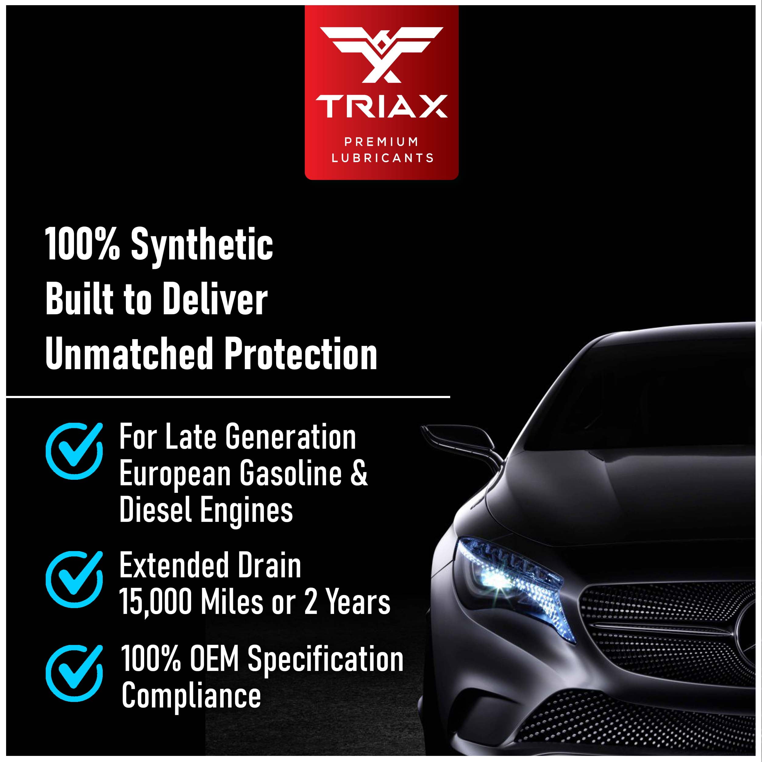 TRIAX Euro LV 0W-20 Full Synthetic European Car Engine Oil, 5 Quart