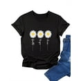 thumbnail image 3 of Xuanfei Women Faith Daisy Printed Round Neck Short Sleeve T-Shirt, 3 of 7