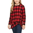 thumbnail image 6 of SYNPOS 4-13Y Child Girls Long Sleeve Scoop Neck Front Twist Leopard Tunic Tops, 6 of 8