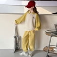 thumbnail image 3 of Girls Sweatpants Set 2 Piece Outfits Quarter Zip Lapel Collar Pullover Kids Sweatshirt Teen Sweatpants Athletic Clothing Set, 3 of 5