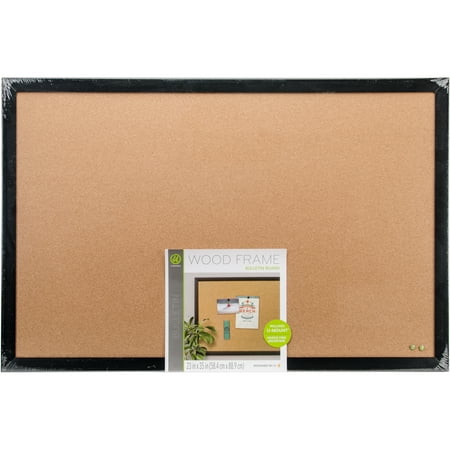 - Cork Bulletin Board With Black Wood Frame 1/Pkg-35