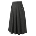 thumbnail image 4 of Fgnfyis Womens Fall Winter High Waist Plaid Slim A-line Long Skirt Wool Skirt Midi Length Pleated Grey L, 4 of 6
