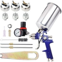 MaxxMarket Professional HVLP Gravity Feed Air Spray Gun, 1.4mm 1.7mm 2.5mm Nozzles, 1000cc Aluminum Cup with Gauge for Auto Paint, Primer, Clear/Top Coat & Touch-Up