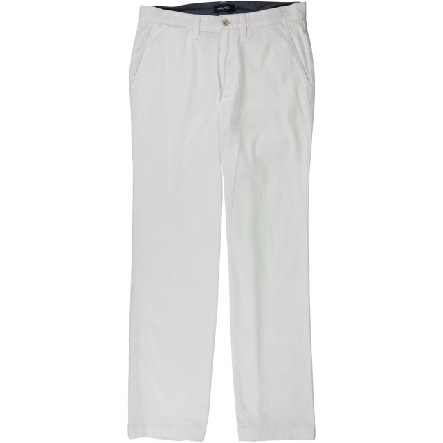 Nautica - Pantalones casuales para hombre, ajuste clásico, color blanco, 30 W x 32 L Nautica Pantalones