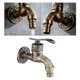 thumbnail image 2 of Grifo de baño de jardín con grifo de pared tallado antiguo, grifo decorativo para fregona Bronce, 2 of 9