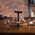 thumbnail image 3 of MyGift Industrial Pipe and Rustic Brown Wood Whiskey Flight Set with 4 Glasses, 3 of 7
