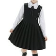 thumbnail image 4 of Preppy Dresses for Girls Back to School Uniform Pleated Jumper Dress Sleeveless Casual Girl's Fashion, Black, 9-10 Years, 4 of 5