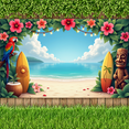 thumbnail image 4 of Tropical Design Beach Banner Hawaiian Surfboard Luau Decoration for Summer Party Outdoor Event, 4 of 7