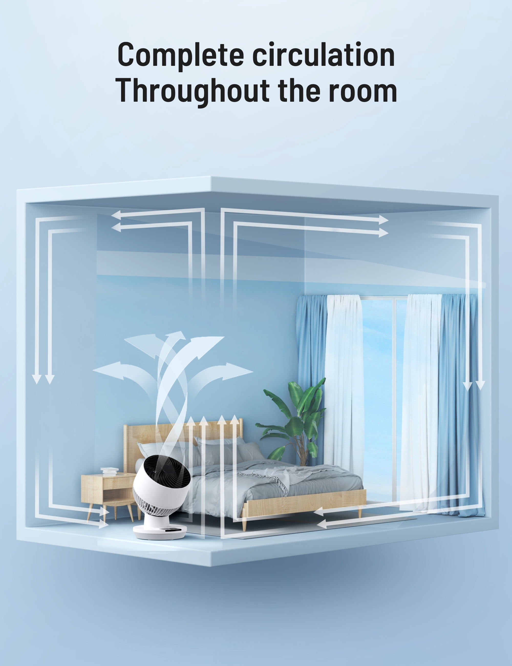 Taotronics Desk Fans for Home, Quiet Air Circulator Fans, 90°+70° Oscillating Fan with Remote, Fan for Home, Dorm