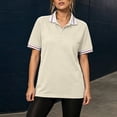 thumbnail image 5 of Summer Polo Shirts for Women Golf Button Collared Short Sleeve Tops Lightweight Work Blouses, L, 5 of 5