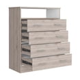 thumbnail image 4 of We Have Furniture Four Drawer Dresser Wuju, One Shelf, Light Gray / White Finish, 4 of 6