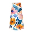 thumbnail image 5 of Yievot Womens Midi Skirt Summer Flowy Pleated Skirts Floral Print Drawstring Elastic Waist A Line Skirts, 5 of 5
