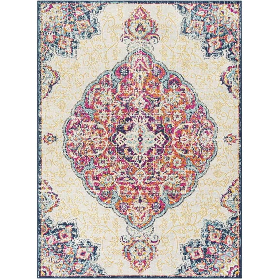 Mark&Day Area Rugs, 5x7 Cornjum Traditional Navy Area Rug (5'3" x 7'1")