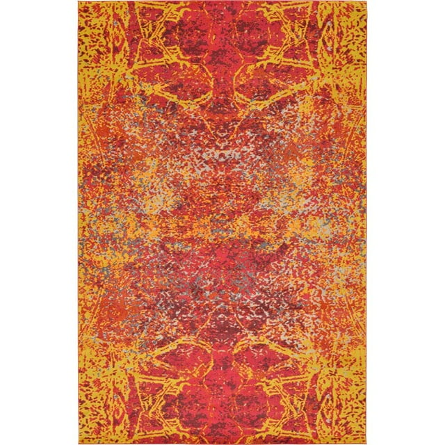 Unique Loom Tapis Moderne Estrella Couleurs Vives 10' 6 x 16' 5 Rectangle Rouge/jaune