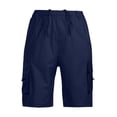 thumbnail image 4 of Cargo Shorts Mens Knee Length Camo Casual Classic Relaxed Fit Drawstring Waist with Pockets Navy M, 4 of 4