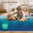 thumbnail image 4 of ODIKA 2'x3' Washable Throw Rug Non-Slip, Low Profile, Flatwoven, Easy Care Gradient Fish Scallop Waves Bubble Scale Ombre Mermaid Flowing for Hallway, Study Room, 4 of 7