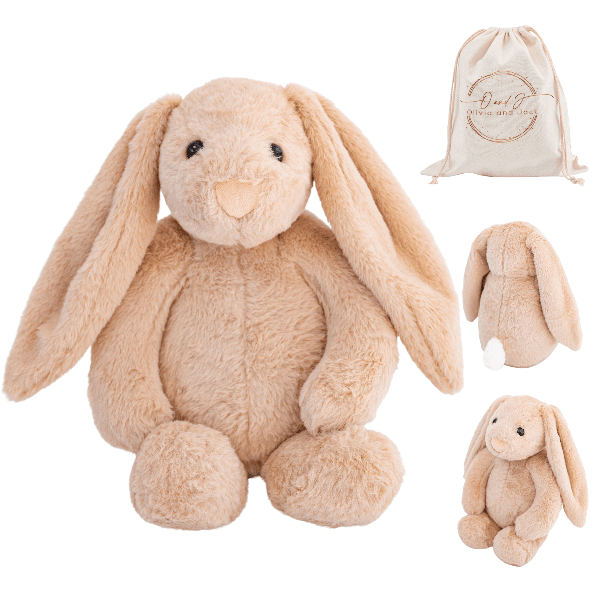 Olivia and Jack 3 lb Weighted Bunny Stuffed Animal 16 in - Weighted Plush Animals - Weighted Stuffed Animals for Anxiety - Weighted Stuffed Animals for Kids, Adults