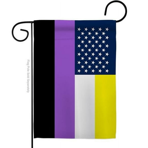 Americana Home & Garden G149656-BO US Nonbinary Support Pride 13 x 18.5 in. Double-Sided Decorative Horizontal Garden Flags for House Decoration Banner Yard Gift