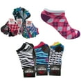 thumbnail image 3 of 21 Paires Chaussettes Basses à la Cheville pour Femmes Ecko Rouges à Imprimé Amusant Assorties, 3 of 4