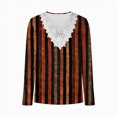 thumbnail image 4 of Towmus T Shirts for Women V neck 3/4 Sleeve Dressy Blouse Floral Print Tops Dressy Casual Pleated Elbow Sleeve Tees, 4 of 5