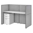 thumbnail image 1 of Scranton & Co Engineered Wood Cubicle Desk Set with 45H Closed Panels in White, 1 of 7