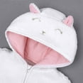 thumbnail image 5 of Baby Girl Fleece Jacket with Hoodie Baby Autumn Winter Long Sleeve Hooded Coat Thick Warm Outerwear 0-18 Months, 5 of 6