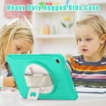 thumbnail image 4 of Allytech for Galaxy Tab A9 8.7" Case SM-X110 X115, Heavy Duty Shockproof Rotating Kickstand Kids Friendly Rugged Hybrid PC TPU Back Cover Case for Samsung Galaxy Tab A9, Mintgreen, 4 of 9
