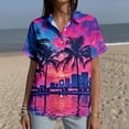 thumbnail image 5 of Yopmin Hawaiian Shirts for Women Palm Tree Print Summer Tropical Hawaiian Blouse Button Down for Beach Vacation Travel Summer, 5 of 7