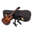 thumbnail image 2 of Guitarra en miniatura con soporte y estuche. Juguete para niños, regalo de cumpleaños para niños y niñas. marrón01, 2 of 9