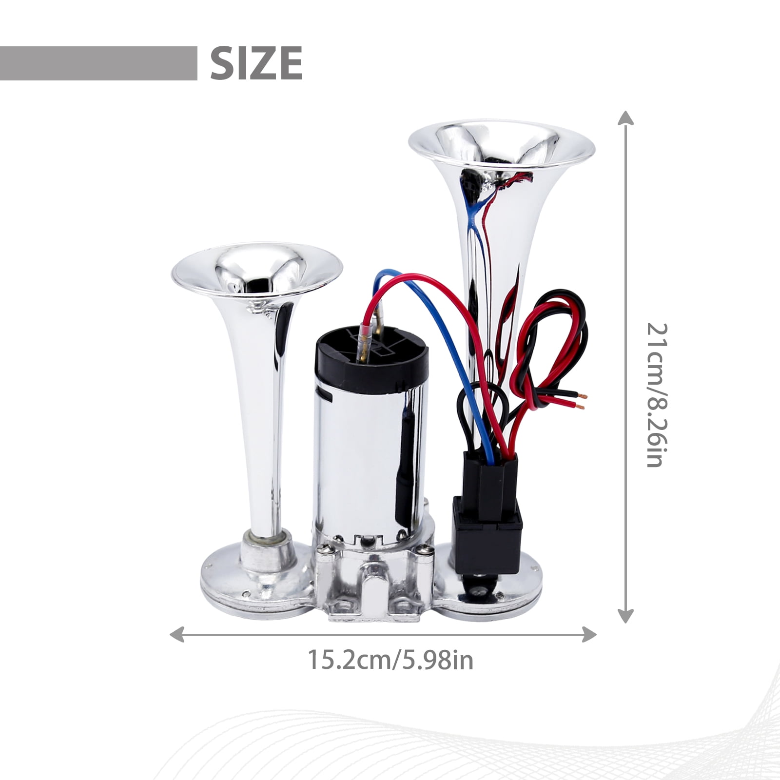 Anxingo 12V Train Horn, 150DB Super Loud Dual Trumpet Air Horn with Compressor for Trucks, Boats, and Trains
