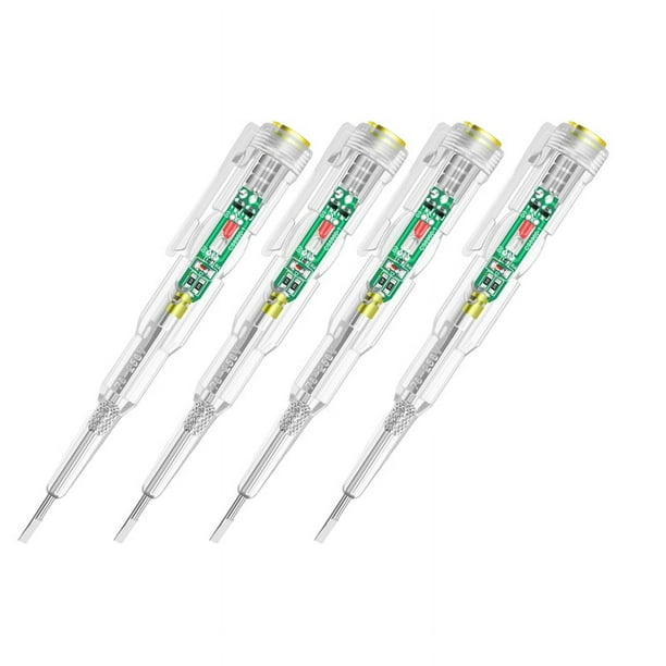4 Piezas de Probador de Voltaje Inteligente Pluma AC Prueba de InduccióN Sin Contacto LáPiz VoltíMetro Detector de Potencia con Indicador