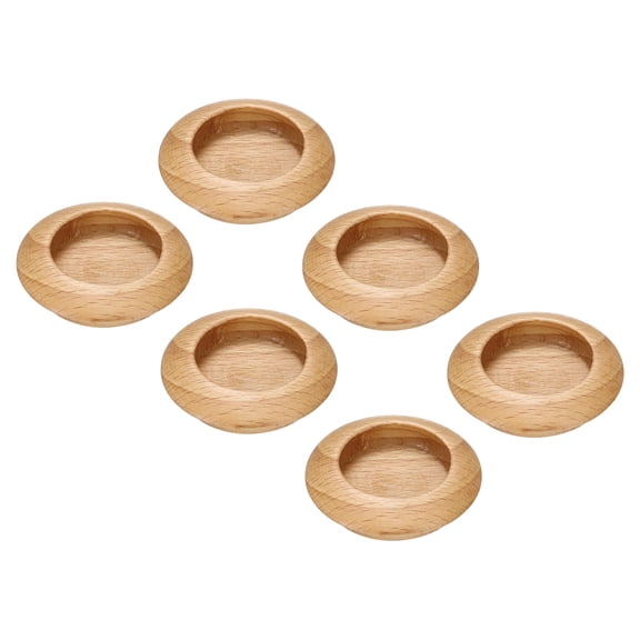 Uxcell 4pcs Wood Recessed Concealed Handle 1.65"x0.47" Painted Pulls Round