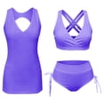 thumbnail image 1 of DGMIOCS Maillot de Bain Tankini Modeste pour Femme Ensemble Violet TTG, 1 of 9