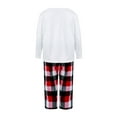 thumbnail image 5 of Family Matching Christmas Pajamas Set, Reindeer Print Long Sleeve T-Shirt + Plaid Pants Sleepwear for Adults, Kids, 5 of 10