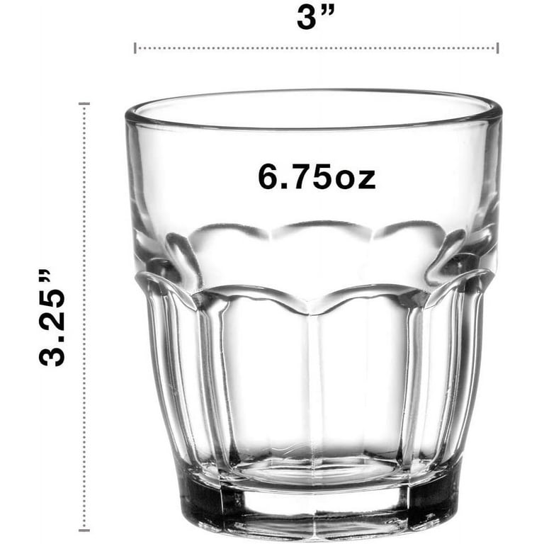 Bormioli Rocco Rock Bar Stackable Juice Glasses Set Of 6 Dishwasher Safe Drinking  Glasses For Soda, Milk, Coke, Beer, Spirits 6.75oz Durable Tempered Glass  Water Tumblers For Daily Use 