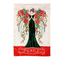 Evergreen Floral Angel Applique Garden Flag 12 x 18 Inches Indoor Outdoor Decor