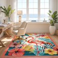 thumbnail image 3 of Design&I 9'x12' Washable Area Rug Snag-Free Abstract Bold Pastel Block Border Botanical Boho Vintage Blooms for Dining Room, Basement, Large Office, 3 of 7