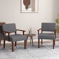 thumbnail image 4 of Costway 2PCS Linen Accent Chair Living Room Chair with Soft Padded Seat & Backrest Gray, 4 of 8