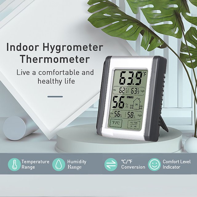 High Precision Mini Indoor Touched Household Temperature And Humidity Meter