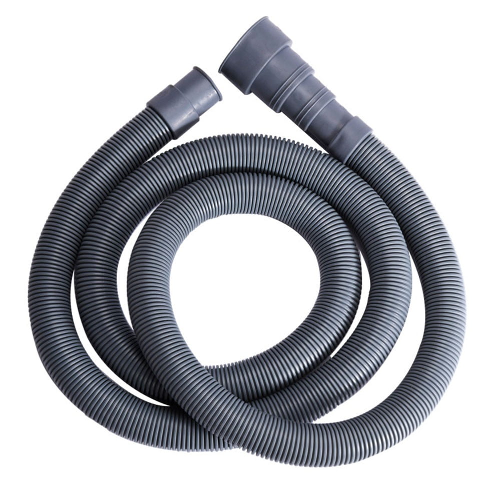 Universal Washing Machine Dishwasher Drain Hose Extension Kit 150cm Gray PP Pipe with Connector Clamps for Easy Installation Flexible Positioning