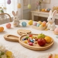thumbnail image 5 of 1/2 Pack Rabbit Serving Wood Trays Cute Wooden Serving Trays Party Supplies Dish Easter Egg-Shaped Plate Easter Day Table Tray Snacks Dish for Housewarming Party Spring Rustic Decoration, 5 of 6