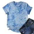 thumbnail image 2 of Summer Tops for Women Trendy Tie Dye Crew Neck Short Sleeve Shirts Casual Loose Fit Comfy Dressy Blouse Tee, 2 of 7