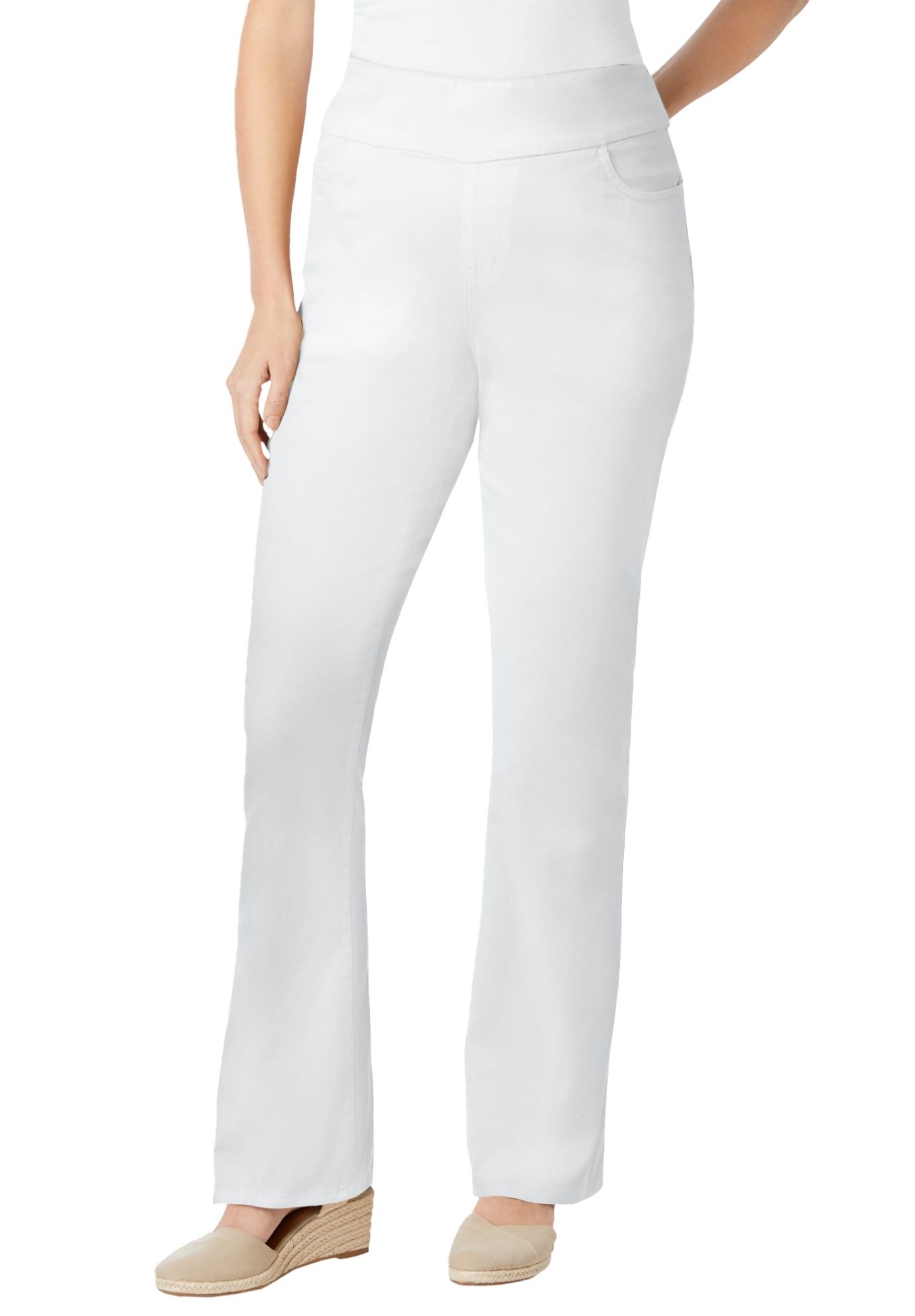 Plus Size Pull-On Bootcut Gap-Free Stretch Denim Jeans