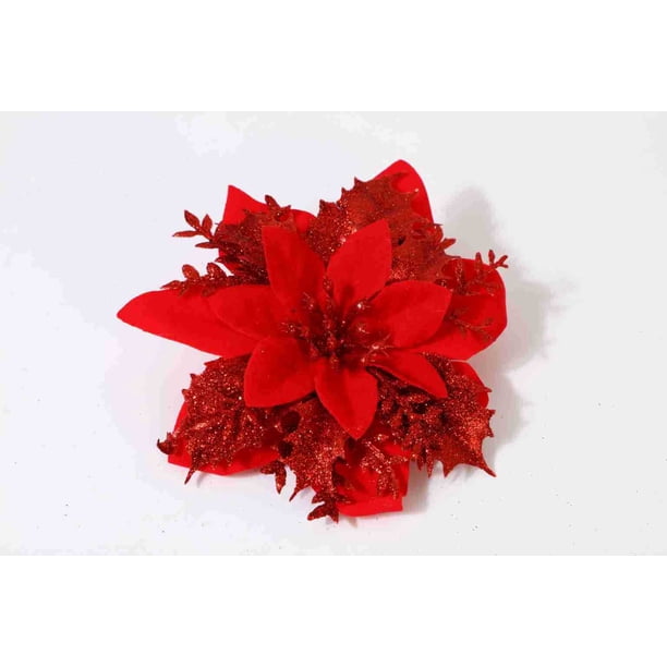 Polvo de oro de Navidad Flor de Navidad Imitación Decoración de árbol de Navidad Polvo de oro Flor de Navidad Decoración de corona de Navidad
