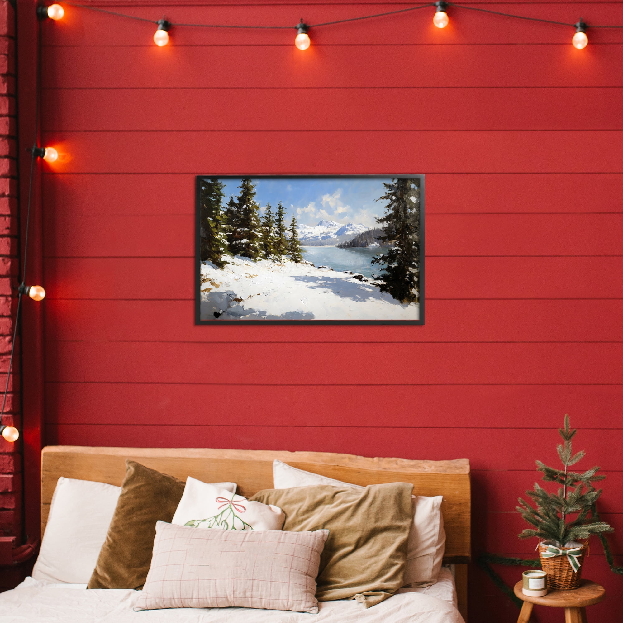 Way Up North Landscape Black Framed Giclee Art, design by Petal Prints Design
